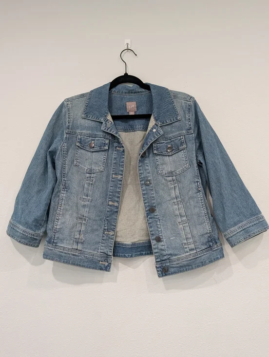 J.Jill Denim Jacket Light Wash Size XS - Picture 2 of 6